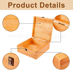 木製ギフトボックス  正方形  砂茶色  23x23x10cm&nbsp;CON-WH0085-170