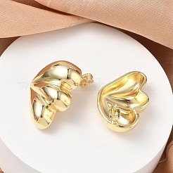 女性のための真鍮のスタッドピアス  ファン  14KGP本金メッキ  29x20mm&nbsp;KK-CBAD851-32G