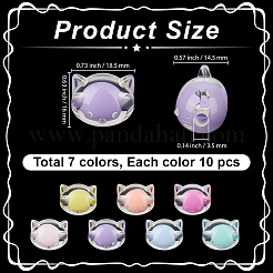 70個7色透明アクリルビーズ  二層ビーズ  猫  ミックスカラー  16x18.5x14.5mm  穴：3.5mm  10個/カラー&nbsp;MACR-PA0001-73