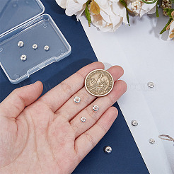 12 個 925 スターリングシルバービーズ  ゴム入り  スライダービーズ  ロンデル  銀  7x3.5mm  穴：2mm&nbsp;STER-DR0001-25C