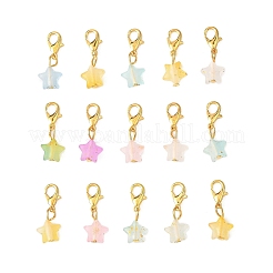 星のアクリルペンダント装飾  カニカン付き  ミックスカラー  24.5mm&nbsp;HJEW-JM04576