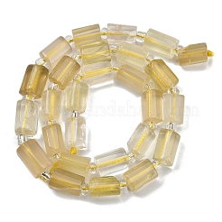 天然レモンクォーツ（加熱）ビーズ連売り  多面カット  コラム  シードビーズで  12x8mm  穴：1.2mm  約26個/連  15.35''（39センチメートル）&nbsp;G-G162-D08-01