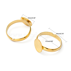 真鍮パッドリングベースパーツ  調整可能  カドミウムフリー＆鉛フリー  ゴールドカラー  内径：17mm  トレイのサイズ：10mm&nbsp;X-EC022-G