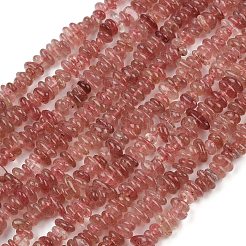 天然石ストロベリークォーツビーズ連売り  チップ  5~8mm  穴：1mm  15.94~ 16.34インチ（40.5~41.5cm）&nbsp;G-C250-01