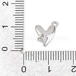 バレンタインデーの真鍮マイクロパヴェクリアキュービックジルコニアペンダント  ハートチャーム  プラチナ  10.5x9x3mm  穴：1.2mm&nbsp;KK-D225-13P