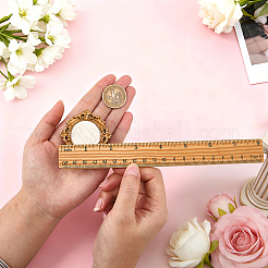 丸い木製リングディスプレイトレイ  指輪オーガナイザーホルダー  ベルベットマット付き  ホワイト  4.75x1.7cm&nbsp;RDIS-WH0032-006A