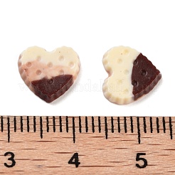 蓄光樹脂模造チョコレートデコデンカボション  暗闇で光る  リネン＆ココナッツブラウン  ハート  9x9.5x2mm&nbsp;RESI-K036-28B-01