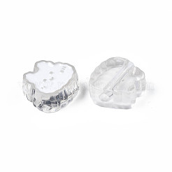 透明なアクリルビーズ  エナメル  兎  ホワイトスモーク  18x19x8mm  穴：3mm&nbsp;X1-ACRC-S039-02G