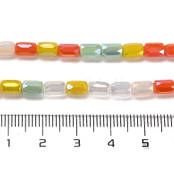 電気メッキガラスビーズセット  多面カット  コラム  カラフル  6~6.5x4mm  穴：0.8mm  約80個/連  20.12~20.24インチ（51.1~51.4cm）&nbsp;EGLA-D030-08G