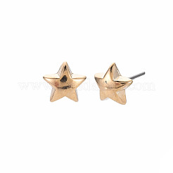 女性用スタースタッドピアス  カドミウムフリー＆鉛フリー  ゴールド  9x9.5mm  ピン：0.6mm&nbsp;EJEW-S213-03A-01G-RS