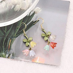 300枚の花びらのイミテーションゼリーアクリルビーズキャップ6個。  ABカラーメッキ  花  ミックスカラー  11.5x10.5x8.5mm  穴：1.4mm&nbsp;JACR-CJ0001-02