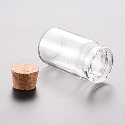 ガラスビーズコンテナ  コルク栓付き  ウィッシングボトル  透明  2.2x3.95cm  容量：8ml（0.27液量オンス）&nbsp;LS-AJEW-P072-02B