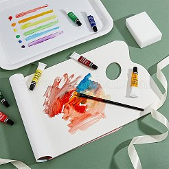 プラスチックカラーパレット1個  プラスチックパレット紙 1冊  1個の長方形スポンジ  塗装用品  長方形  ミックスカラー&nbsp;DIY-HY0001-69