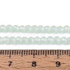 ジェイド風ガラスビーズ連売り  ラウンド  多面カット  アクアマリン  3x2.5~3mm  穴：0.7~0.8mm  約133~137個/連  13.78~14.37''（35センチメートル）&nbsp;GLAA-T028-3mm-11G