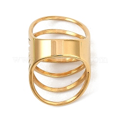 女性用304ステンレスリング  14KGP本金メッキ  32mm  内径：18mm&nbsp;RJEW-U029-02G