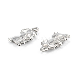 変色しない316サージカルステンレスペンダント  マウス  ステンレス鋼色  15x9x3mm  穴：1.2mm&nbsp;STAS-C026-12P
