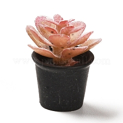 不透明樹脂鉢植えペンダント  植物のチャーム  ブラック  17x16.5x23.5mm  穴：1.2mm&nbsp;LS-CRES-Z005-03B