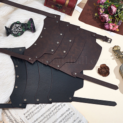 中世PUレザーダブルショルダーアーマー1個  レトロなコスプレ小道具  合金パーツ  ココナッツブラウン  300x280x5.5mm&nbsp;AJEW-CL0002-44