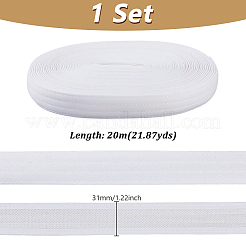 20mのポリエステルリボン  バッグハンドル交換用ウェビングストラップ  ホワイト  1-1/4インチ（31mm）  約21.87ヤード（20m）/セット&nbsp;SRIB-PH0001-64A