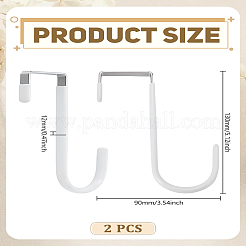 鉄製フックハンガー2個  PVCプラスチックでカバーする  ホワイト  130x90x12mm&nbsp;FIND-LP0006-09