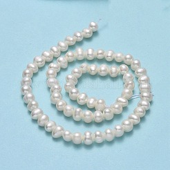 天然養殖淡水パールビーズ連売り  ポテト  ベージュ  4.5~5.2x6~6.5x5~5.5mm  穴：0.7mm  約68~70個/連  13.70~13.78インチ（34.8~35cm）&nbsp;PEAR-F018-16A-01