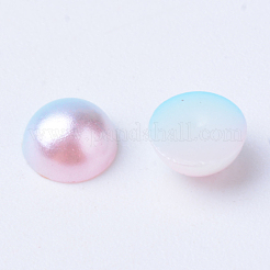 パール調アクリルカボション  ドーム  ピンク  10x5mm  約2000個/袋&nbsp;OACR-R063-10mm-02