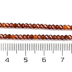 天然石ガーネットビーズ連売り  多面カット  ロンデル  チョコレート  3x2mm  穴：0.8mm  約175個/連  15.35インチ（39cm）&nbsp;G-F770-D03-02