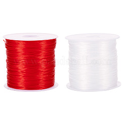 2ロール 2色弾性クリスタル糸  ジュエリービーズコード  ストレッチブレスレット作り用  ミックスカラー  0.8mm  約32.81ヤード（30m）/ロール  1ロール/色&nbsp;EW-TA0001-07A