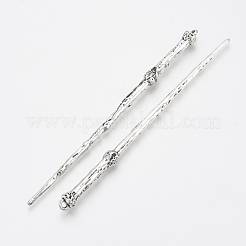 チベットスタイルの合金ヘアスティックのパーツ  カドミウムフリー＆鉛フリー  アンティークシルバー  127x8.5x8mm&nbsp;TIBE-Q083-002AS-RS