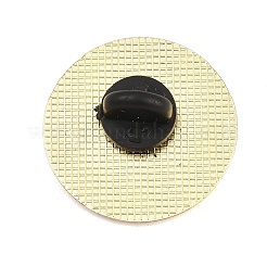 スポーツエナメルピン  バックパックの服用の金合金のラペルピンバック  ブラック  サッカー  25.35mm&nbsp;JEWB-B041-02D
