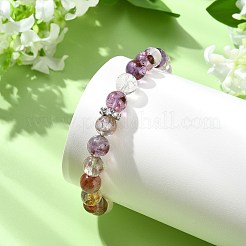 天然ルチルクォーツビーズのストレッチブレスレット（女性用・男性用）  ラウンド  ビーズ：8.5mm  内径：1.97インチ（5cm）&nbsp;BJEW-JB14038