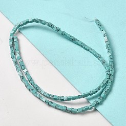 合成ターコイズビーズ連売り  キューブ  2~2.5x2.5~3.5x2.5~3mm  穴：0.4mm  約157~165個/連  14.96~15.75''（38~40センチメートル）&nbsp;G-B064-A45
