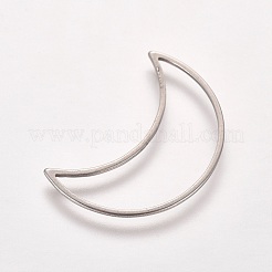 ステンレス鋼の連結リング  ムーン  ステンレス鋼色  25.5x17.5x0.8mm  内径：8.5x23.5mm&nbsp;STAS-WH0014-14C