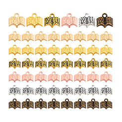 120pcs6スタイルチベットスタイルアロイペンダント  ブックチャーム  ミックスカラー  10.8~11x12mm  20個/スタイル&nbsp;FIND-PH0026-84