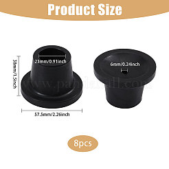 ゴム製滑り止め家具パッド  ブラック  57.5x38mm  穴：6mm  内径：23mm&nbsp;AJEW-WH0248-742A-02