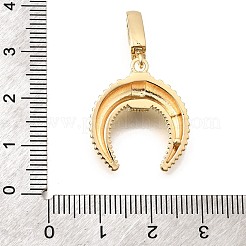 真鍮マイクロパヴェクリアキュービックジルコニアペンダント  牛角のお守り  18KGP本金メッキ  23x20x6mm  穴：3x6.5mm&nbsp;KK-D255-12G