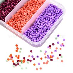 90g5色12/0ベーキングペイントガラスシードビーズ  ラウンド  ミックスカラー  12/0  1.5x1.5mm  穴：0.5mm  18 G /カラー&nbsp;SEED-YW0001-14B
