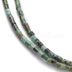 天然アフリカンターコイズ（ジャスパー）ビーズ連売り  コラム  2x2mm  穴：0.8mm  約154~160個/連  15.16~15.75インチ（38.5~40cm）&nbsp;G-H255-08