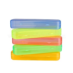 プラスチックビーズ収納ケース  長方形  ミックスカラー  20.9x5.9x3.25cm  5個/セット&nbsp;CON-BC0005-39