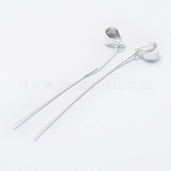 925スターリングシルバーアイピン  ペンダントベイルと  s925スタンプあり  銀  40mm  穴：3.5x4mm  ピン：0.5mm&nbsp;STER-I014-22S