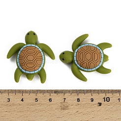 シリコンビーズ  焦点ビーズ  オリーブドラブ  カメ  37x34x13mm  穴：2mm&nbsp;SL-CBA4796-01A
