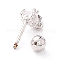ハート＆ムーンキュービックジルコニアダングルスタッドピアス  軟骨ピアス  女性用キャットアイドロップピアス  プラチナ  13x5.5mm  ピン：0.7mm&nbsp;LS-EJEW-A065-15P
