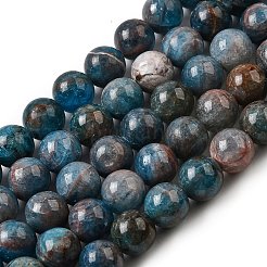 天然石アパタイトビーズ連売り  ラウンド  ブルー  10~10.8mm  穴：1mm  約40個/連  14.96''（38cm）〜15.55''（39.5cm）&nbsp;G-D340-A02-10mm