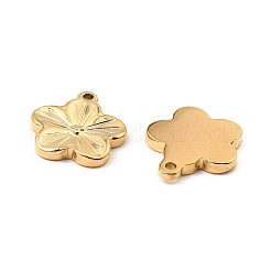 304ステンレスペンダント  花のチャーム  18KGP本金メッキ  18.5x16x2mm  穴：1.6mm&nbsp;STAS-A089-23G