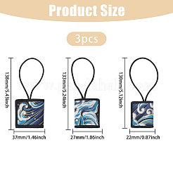3個 3スタイル PVC&ポリアミド製 折りたたみ式扇子バックル  ブルー  130~138mm  1個/スタイル&nbsp;AJEW-CA0004-87