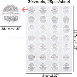 コート紙ラベルステッカー  フラットラウンド  言葉で  ホワイト  29.7x21x0.01cm  ステッカー：38.1mm  28pcs /シート&nbsp;DIY-PH0013-13