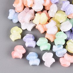 光沢のあるツートンカラーの透明アクリルビーズ  馬  暗闇で光る  グリッターパウダー付き  ミックスカラー  19x19~20x12mm  穴：2mm  約210個/500g&nbsp;OACR-Q199-35