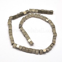 キューブ天然黄鉄鉱ビーズ連売り  3x3x3mm  穴：1mm  約127個/連  15.7インチ&nbsp;G-I126-17-3x3mm