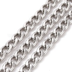 304ステンレススチールカーブチェーン  ツイストチェーン  スプールで  溶接されていない  ステンレス鋼色  6.5x4.5mm  約16.40フィート（5m）/ロール&nbsp;CHS-TAC0001-03P