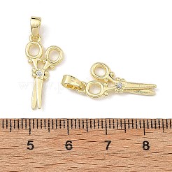 真鍮マイクロパヴェクリアキュービックジルコニアペンダント  はさみチャーム  18KGP本金メッキ  21x10x2mm  穴：4x2.5mm&nbsp;CU-L277-08G